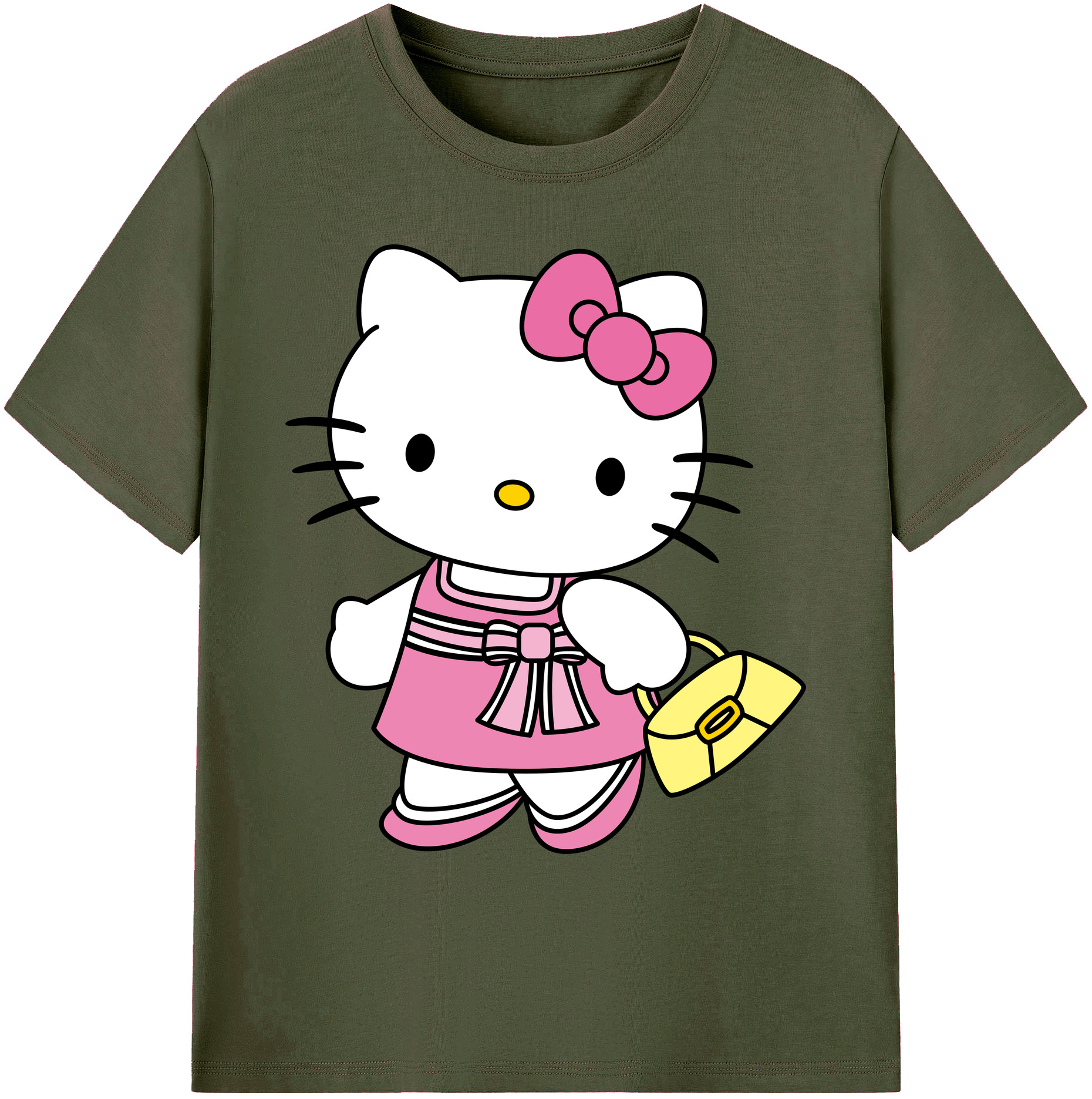 （画像用） Hello Kitty ハローキティ 綿100％ メンズ半袖Tシャツ｜肌触りやわらか＆通気性